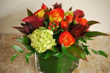 Mixed Fall Vased Arrangement