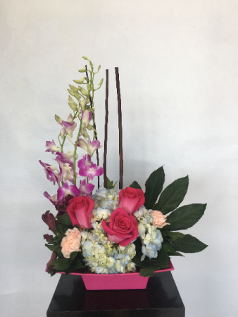 Mixed Floral Arrangement On Dish