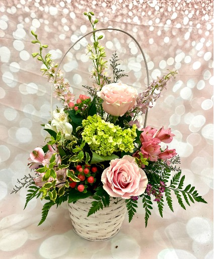 Mixed Floral Basket Assortment of fresh floral in an 18