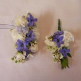 MIXED FLOWER CORSAGE AND BOUTONNIERE PROM CORSAGE