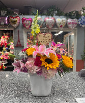 Mixed Flowers in ceramic  