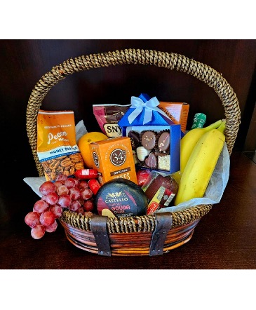 Mixed fruit - chocolate - cheese Gift Basket in Cape Coral, FL | ENCHANTED FLORIST OF CAPE CORAL Mixed fruit - chocolate - cheese Gift Basket in Cape Coral, FL | ENCHANTED FLORIST OF CAPE CORAL