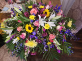 Mixed Garden Casket Spray Funeral