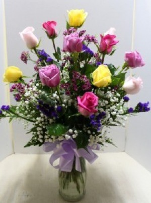 Mixed Long Stem Roses 