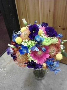 Mixed Mardigras Color Bouquet Hand Tied Bouquet