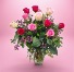 Mixed pink dozen roses Breast cancer awareness 