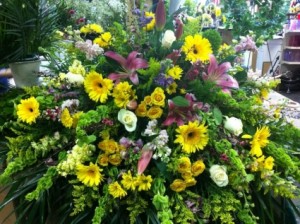 Mixed Spring Flower Casket Cover Funeral 