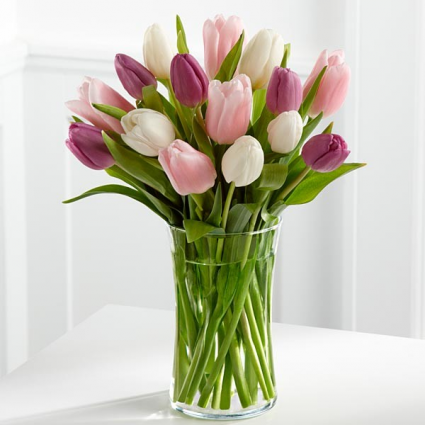 Mixed Tulips Easter Vase