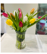 Mixed Tulips 12 stems in vase Vase