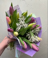 Mixed Tulips With Filler Wrapped Cut & Wrapped Bouquet