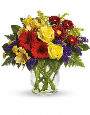 Mixed vibrant flowers Vase