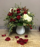 M'Ladie Luxe red and white arrangement