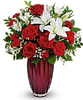 Modern Adoration Bouquet Regal Red Vase