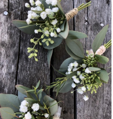 Modern Boutonnière Fresh Eucalyptus and Baby’s Breath