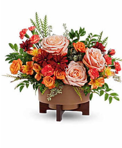 Modern Copper Centerpiece Wooden Box
