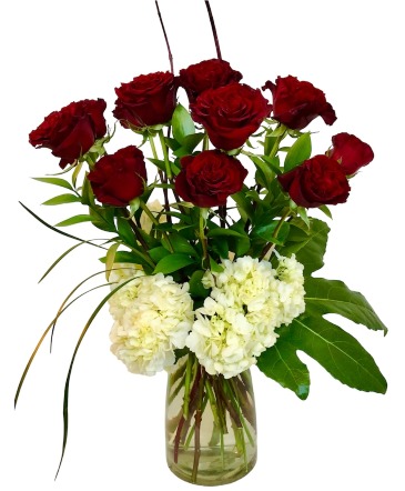 Modern Dozen Hearts Roses Rose Arrangement  in Astoria, OR | BLOOMIN CRAZY FLORAL