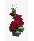 Modern Dozen Roses Vase Arrangement