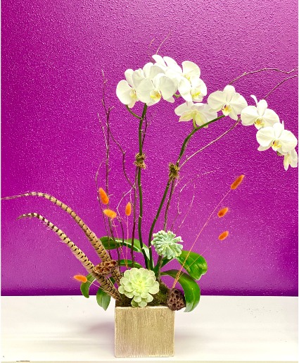 Modern Fall Orchid Floral Arrangement