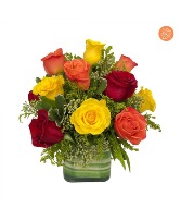 Modern Fall Roses Flower Arrangement