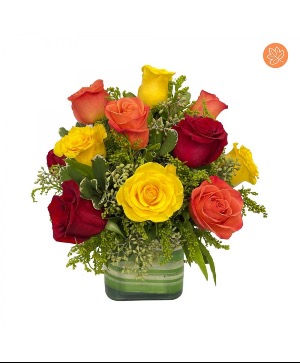 Modern Fall Roses Flower Arrangement