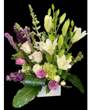 Modern Floral Box Wooden Box Arrangement