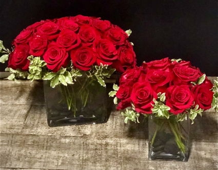 Modern Love Red roses arranged