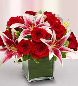 Modern Romance Red Cube Arrangement