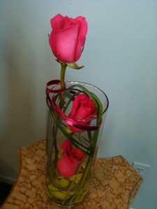 Modern Roses Cylinder Vase with Roses