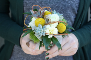 Modern Succulents & Billy Balls Handheld Bouquet