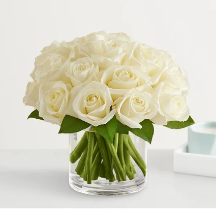 Modern White Rose Arrangement