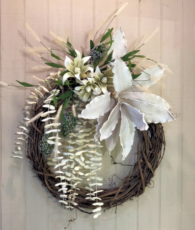 Modern White Wreath Powell Florist Exclusive