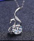Moissanite Swan Pendant Necklace in 925 Sterling S Gifts