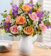 Pitcher of Roses Beautiful Keepsake arrangment