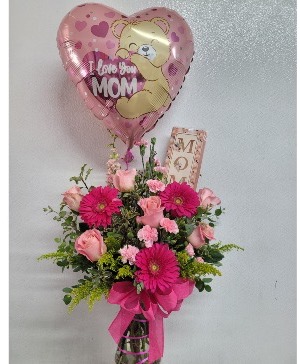 Moms delight vase & balloon  