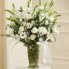 Mom's Large White Sympathy Vase Arrangement in Ventura, CA | Mom And Pop Flower Shop Mom's Large White Sympathy Vase Arrangement in Ventura, CA | Mom And Pop Flower Shop