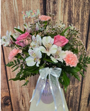 Mom's Love Iridescent Pink Glass Vase NFS-MD5
