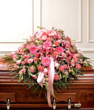 Mom's Pink Mixed Half Casket Exclusively at Mom & Pops in Ventura, CA | Mom And Pop Flower Shop Mom's Pink Mixed Half Casket Exclusively at Mom & Pops in Ventura, CA | Mom And Pop Flower Shop