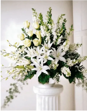 Monarch In White Arrangement in Chehalis, WA | BENNY'S FLORIST & GREENHOUSE Monarch In White Arrangement in Chehalis, WA | BENNY'S FLORIST & GREENHOUSE