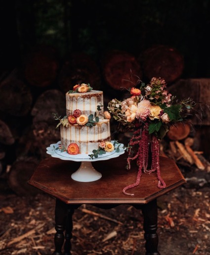 Moody Forest Cake Table