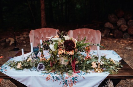 Moody Forest Sweetheart Table Decor