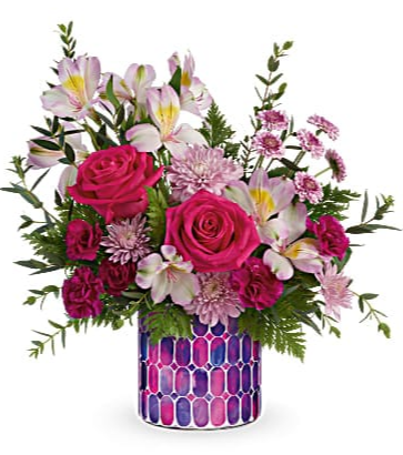 Mosaic Cylinder Bouquet Teleflora's Stained Glass