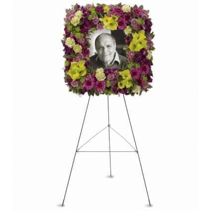 Mosaic Memories Square Wreath Funeral Easel