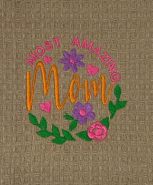 Most amazing mom Embroidered Hand towel