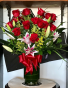 Precious Love 2 Dozen Long Stem Red Roses w Stargazers Lilies