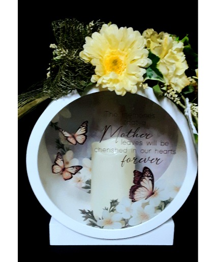 Mother round lantern with candle