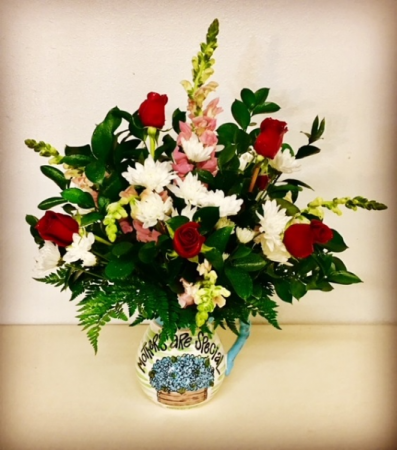 Mothers Are Special Floral Design in Ceramic Vase Pitcher