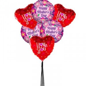 Mother's Day Assorted 6 Mylar Balloon Bouquet 