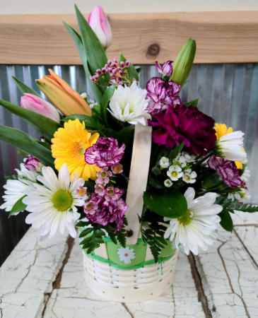 Mother's Day Basket Springtime Florals in Basket