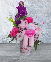 Mother's Day Cup and Bear Arrangement Fairy Tales Flowers Exclusive