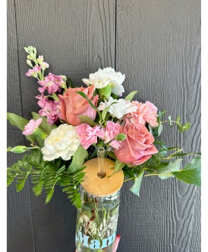 Mother's Day Cup Arrangement Variety of flowers